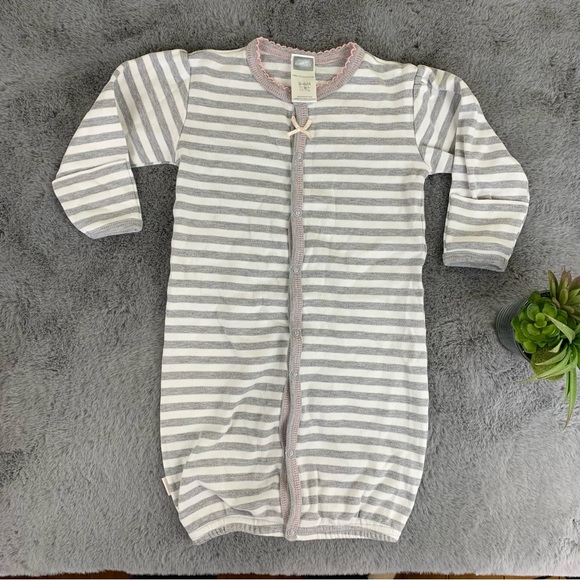 Kushies Striped Convertible Nightgown - 3-6M - Picture 2 of 6